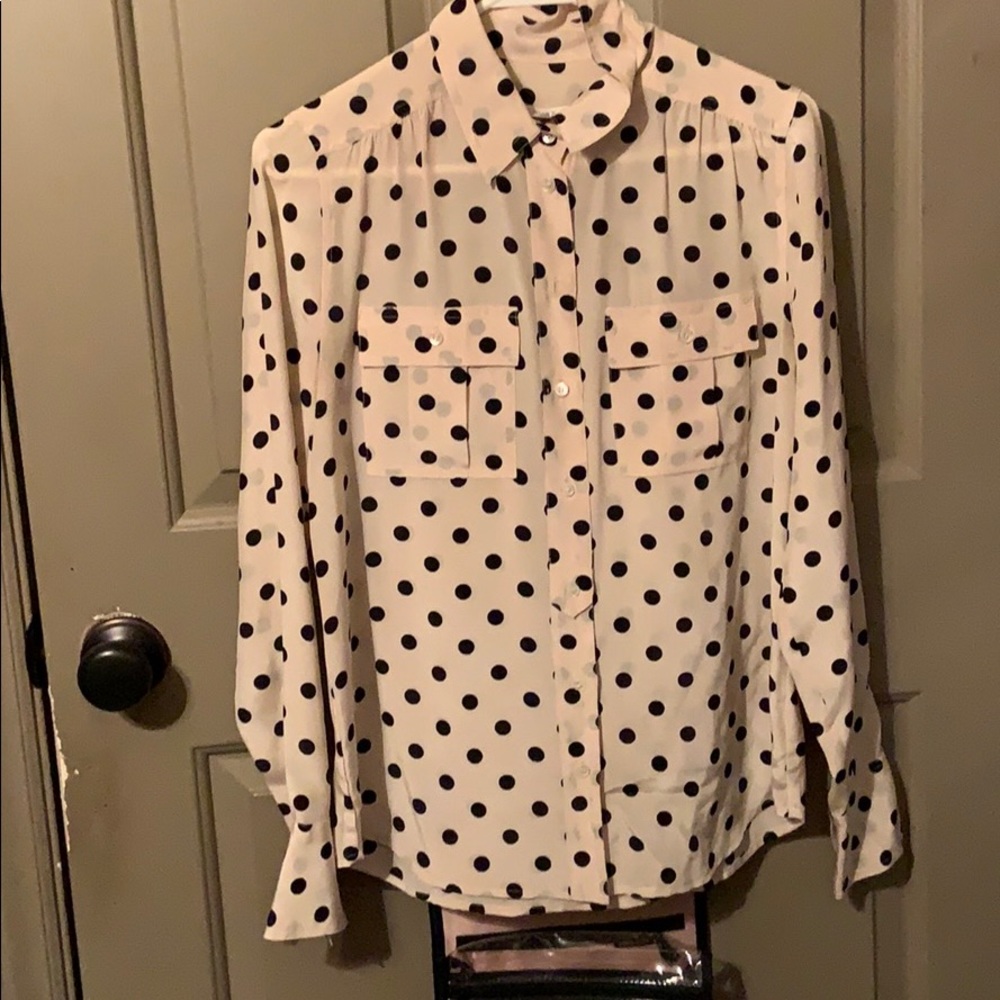 Cream and Black Blouse